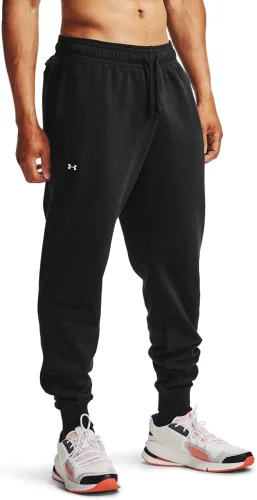 Vista 38 de Under Armour Rival - Pantalones de correr de forro polar para hombre (001) Negro / Blanco