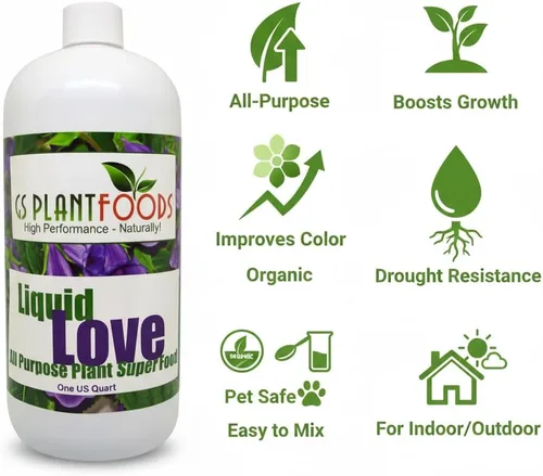 Vista 5 de GS Plant Foods Liquid Love - Alimento orgánico para plantas, multiusos para interiores, 32 onzas