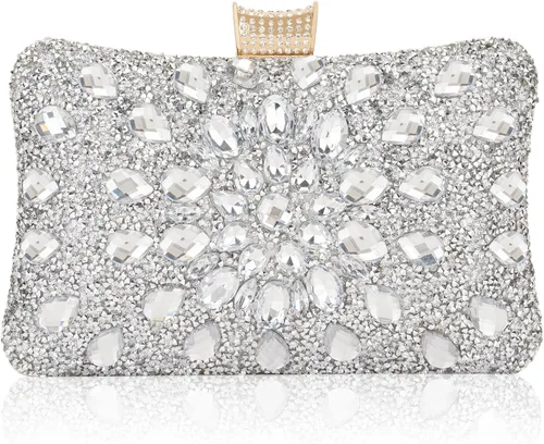 Vista 20 de Milisente Clutch Purses For Women Crystal Clutches Evening Bags Gemstone Clutch Purse For Wedding Formal