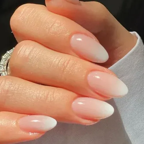 Vista 23 de AzureBeauty - Uñas cortas a presión con forma de almendra, color azul Marrón Amarillo Púrpura