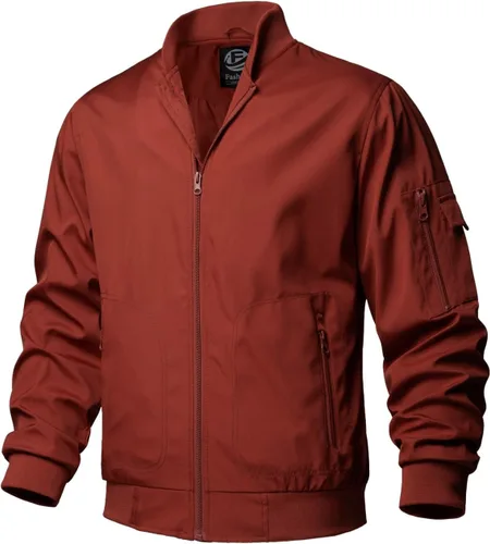 Vista 9 de TLZC Chaqueta bomber de moda para hombre, chaqueta cortavientos ligera para golf, abrigo resistente al viento