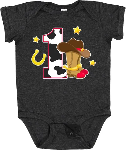 Vista 18 de inktastic Body de bebé de vaquero para cumpleaños de 1 año con botas de vaquero