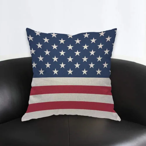 Vista 2 de AOYEGO Funda de almohada decorativa con bandera estadounidense, Día de la Independencia, celebración republicana, democracia, nación, rayas, 18 x 18