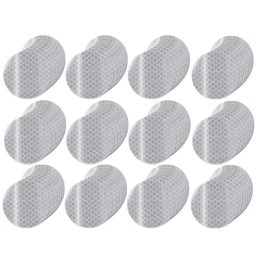 Vista 44 de Pegatinas reflectantes 1 pulgada de diámetro Redondas Reflectoras, Cinta adhesiva impermeable al aire libre de alta visibilidad (80 piezas)