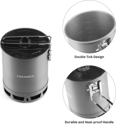 Vista 6 de Fire-Maple Petrel Quickboil Pro Sistema de Cocina Ultraligero – Juego Compacto de Estufa y Olla para Mochileros de Ebullición Rápida, Ideal