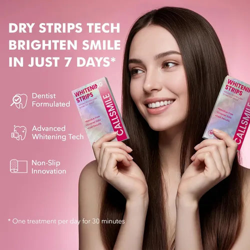 Vista 2 de CALLSMILE Tiras blanqueadoras de dientes - Tiras blanqueadoras para dientes sensibles, blanqueador de dientes de peróxido de hidrógeno para café