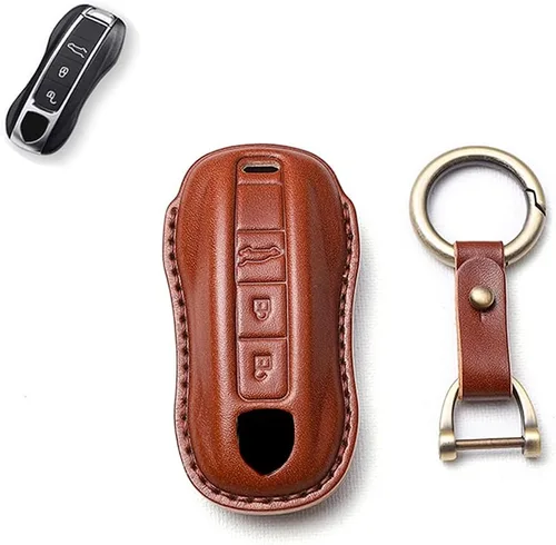 Vista 11 de SANRILY - Funda para llave de 3 botones para Porsche Cayenne 911 Cayenne Coupe Panamera 2020 sin llave con mando a distancia de protección completa