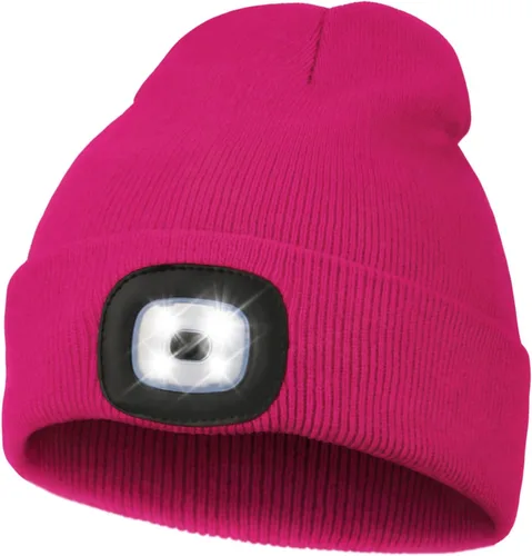 Vista 15 de MELASA Gorro unisex con luz, recargable por USB, manos libres, gorro LED, regalos de invierno para hombres Tinte amarillo albaricoque