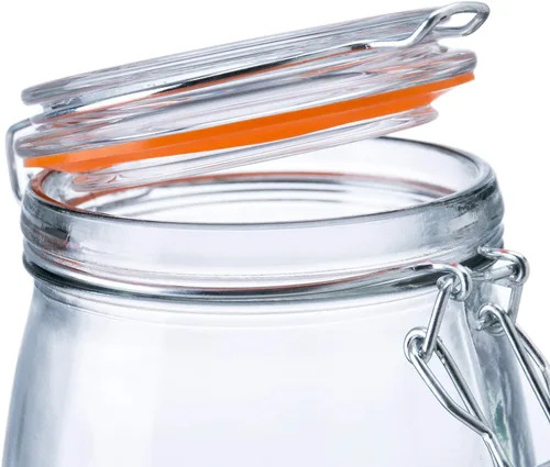 Vista 5 de Diamond Star Recipiente hermético de vidrio para cocina, tarros Mason con tapas, recipiente multiusos para alimentos, harina, pasta, café, dulces