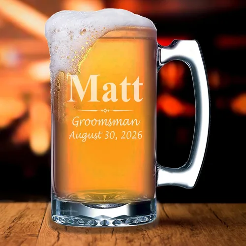 Vista 5 de My Personal Memories Juego de 4, juego de 8 y más tazas de cerveza grabadas personalizadas de padrinos de boda de 16 onzas, regalos personalizados