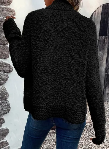 Vista 4 de Dokotoo Suéteres de punto grueso de manga larga para mujer, estilo casual, con frente abierto, para exteriores