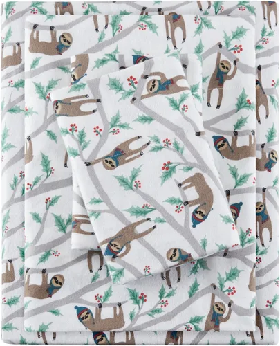 Vista 10 de True North by Sleep Philosophy - Juego de sábanas de franela, 100% de algodón, cómodo, bonito y muy suave, bolsillo elástico para colchones de hasta