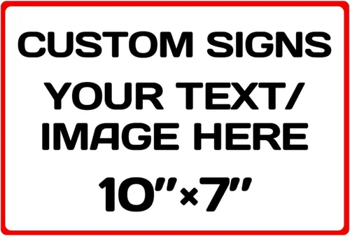 Vista 29 de Letreros metálicos personalizados de aluminio resistentes a la intemperie, texto e imagen personalizados, varios tamaños, peligro, jardín, puerta