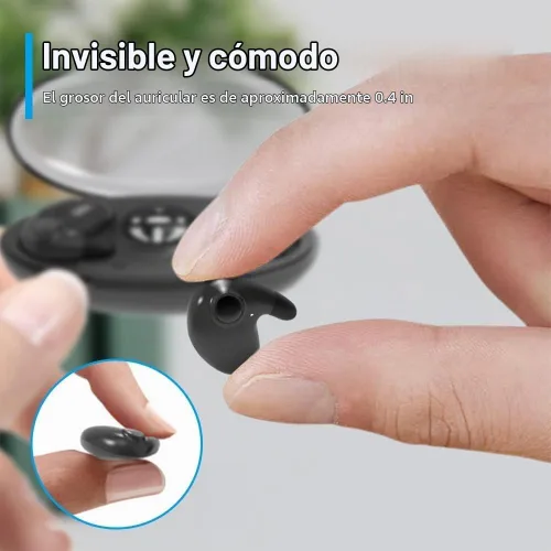 Vista 5 de Audífonos inalámbricos para dormir invisibles, auriculares Bluetooth impermeables IPX5, audífonos ligeros para dormir Bluetooth 5.3, sin dolor