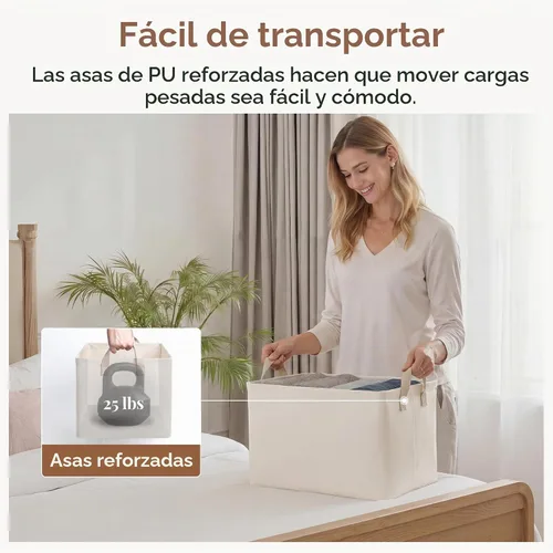 Vista 4 de StorageWorks Contenedores de almacenamiento para armario, cestas de almacenamiento para estantes, organizadores de armario y contenedores de Beige