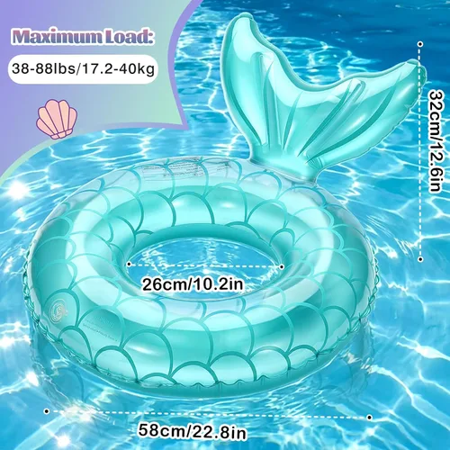 Vista 6 de MoKo Anillo de natación inflable, lindo flotador de piscina, decoración de tubo, tubos de natación, piscina al aire libre, playa, flotadores