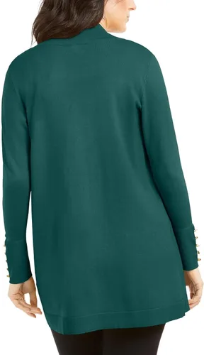 Vista 2 de JM Collection Cárdigan abierto para mujer color verde talla XXL forro polar verde con licencia oficial de star wars silent one crew XXL