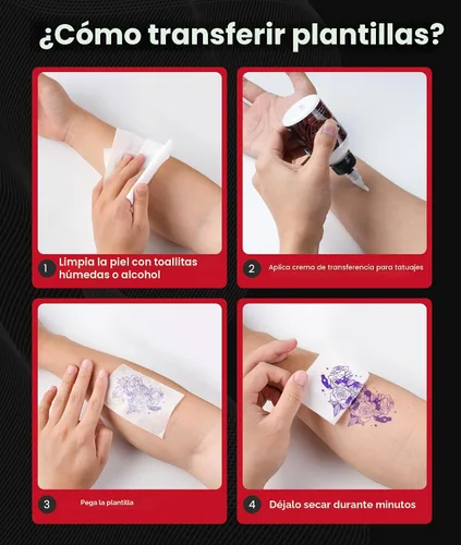 Vista 7 de Phomemo Impresora de plantilla de tatuaje, impresora térmica inalámbrica M08F con 10 piezas de papel de transferencia, compatible