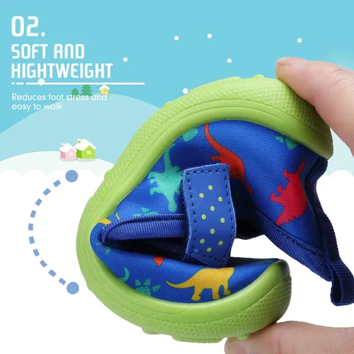 Vista 5 de FANTURE Zapatos de agua para niños y niñas, lindas sandalias acuáticas, playa, piscina, parque acuático, tenis acuáticos, para niños pequeños