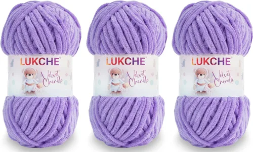 Vista 22 de Hilado de chenilla de terciopelo para amigurumi y punto de crochet súper voluminoso 100 gr (69,0 m) (Grosor del hilo 8 mm) (Verde espárrago) 1