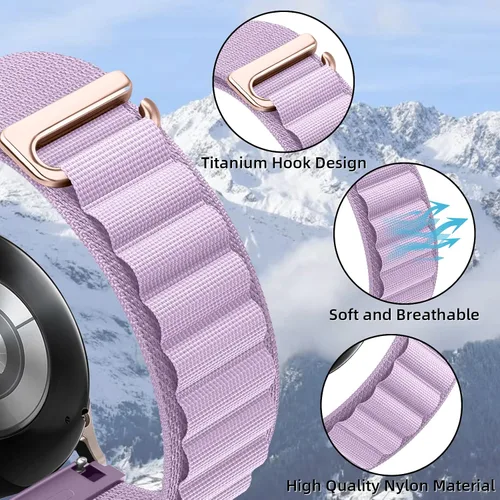 Vista 2 de Compatible with Coros PACE 2APEX (42mm) Nylon Bands, Alpine Loop with C Hook