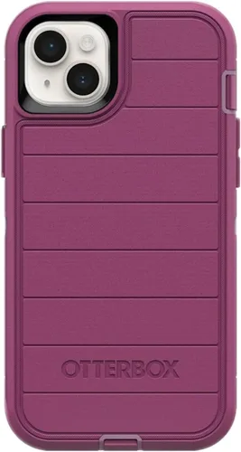 Vista 2 de OtterBox Defender Series - Funda para iPhone 14 Plus, color rosa cielo, embalaje no minorista, Apple Phonecase, parachoques de pantalla elevada