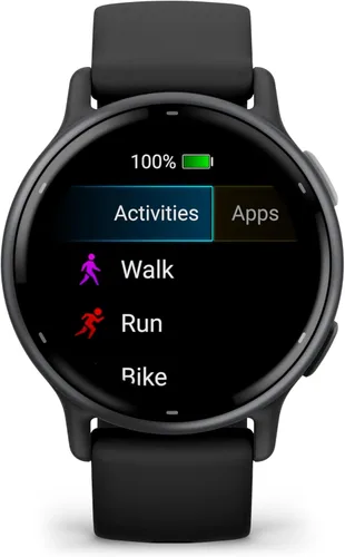 Vista 4 de Garmin vivoactive 5 - Reloj inteligente con GPS de salud y fitness para hombres y mujeres con bisel de aluminio pizarra, caja negra y banda