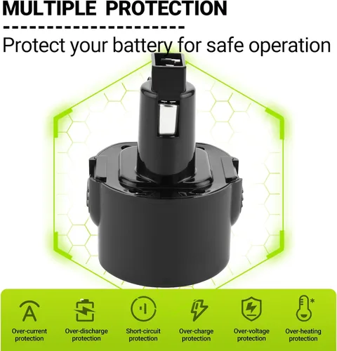 Vista 4 de Batería de repuesto de 4000 mAh para Black & Decker 9.6V Batería PS120 PS310 PS3350 PS3300 DE9036 DW9061 CD9600 A9251 PS3350 PS3300 DE9036 DW9061