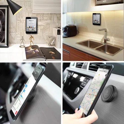 Vista 3 de WizGear soporte magnético plano para el tablero del auto, para teléfonos celulares y tabletas mini con tecnología de adhesión rápida - Extra delgado