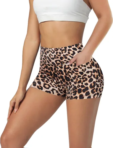Vista 44 de Biker Shorts for Women with Pockets - 8"/5"/3" Booty Black Spandex Shorts Verde militar