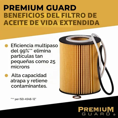 Vista 3 de Premium Guard Filtro de aceite de vida extendida hasta 10k millas PG9904EX Compatible con 2012-2016 Mercedes-Benz E350, 2016-2019 GLE350
