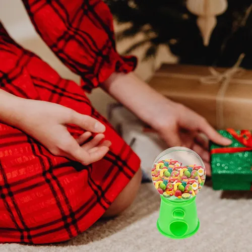 Vista 7 de STOBOK Mini máquina de dulces dispensador de juguetes giratorio Gumball Candy Catcher para niños Fiesta Jugar Mejorar la coordinación mano-ojo, Verde