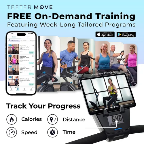 Vista 6 de Teeter FreeStep Recumbent Cross Trainer Stepper, Zero-Impact Exercise Bike Alternative w/Patented Physical Therapy Stride, Up to 350lb, Free App