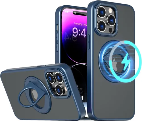 Vista 8 de ZCDAYE Funda para iPhone 13 Pro Max con soporte, iPhone 13 Pro Max, funda magnética para teléfono con soporte giratorio invisible, carga