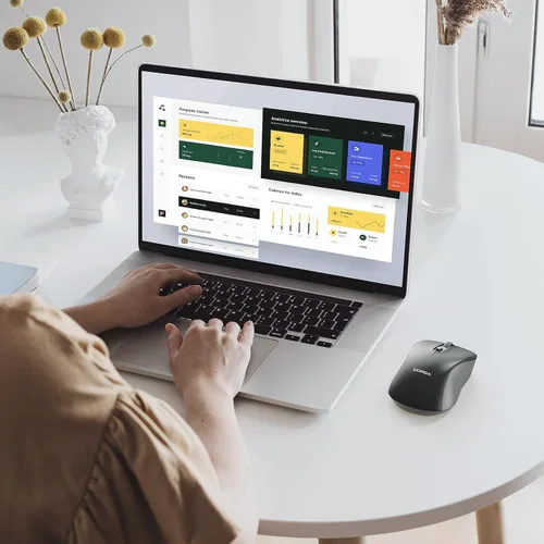 Vista 7 de seenda Ratón inalámbrico Bluetooth, Bluetooth y modo dual USB de 2.4G, clics silenciosos, seguimiento suave de 1600 DPI, diseño ergonómico, duración