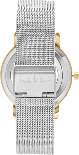 Vista 4 de Nicole Miller Reloj de pulsera para mujer, contemporáneo, informal, con correa de malla, movimiento de cuarzo, para mujer