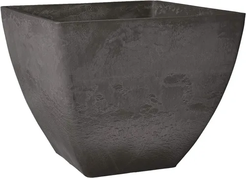 Vista 10 de PSW Pot Collection Maceta cuadrada compuesta de plástico, piedra y madera, de 16 x 13 pulgadas, sin orificio de drenaje (perforable), moderna maceta