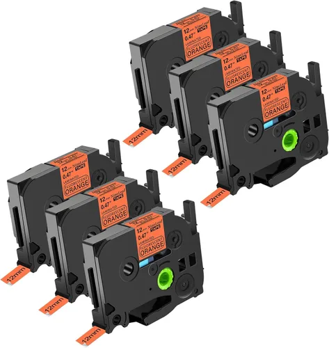 Vista 10 de NineLeaf Paquete de 6 cintas de etiquetas compatibles con Brother TZ TZe TZe-531 TZe531 TZ-531 TZ531 0.472 in 1/2 pulgadas, negro sobre azul