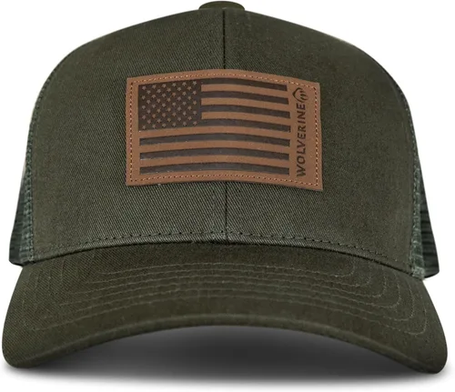 Vista 26 de Wolverine Gorra Trucker Parte trasera de malla Snapback Ajustable Resistente Duradero Workwear 1883 - Oliva negra