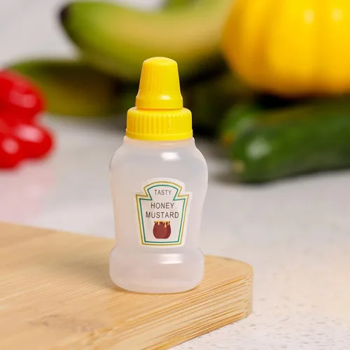 Vista 2 de 4 mini botellas de ketchup, botellas exprimibles de condimentos, botellas de salsa de plástico, aderezo de ensalada, recipientes de tomate