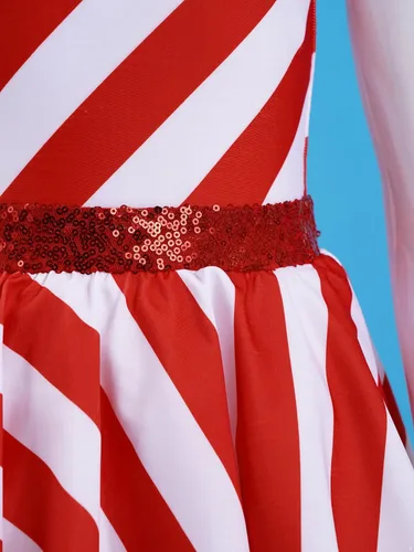 Vista 4 de Vestido tutú de princesa para niñas, disfraz de princesa de Papá Noel para cosplay, fiesta de Navidad, traje de baile