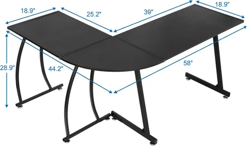 Vista 3 de ZenStyle Escritorio esquinero en forma de L de 58.1 pulgadas, para computadora, oficina en casa, mesa para computadora portátil, estación de trabajo