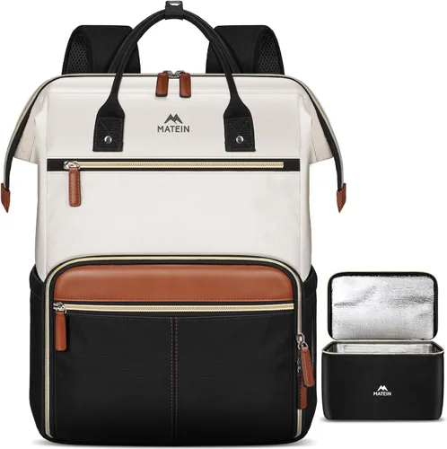 Vista 15 de MATEIN - Mochila de almuerzo de 15.6 pulgadas, bolsa negra para laptop con Negro