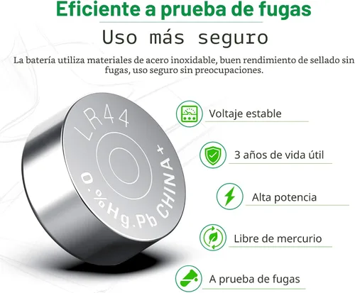 Vista 5 de LiCB - Pilas de botón LR44, AG13, 357, 303, SR44, 20 unidades, batería de 1.5V