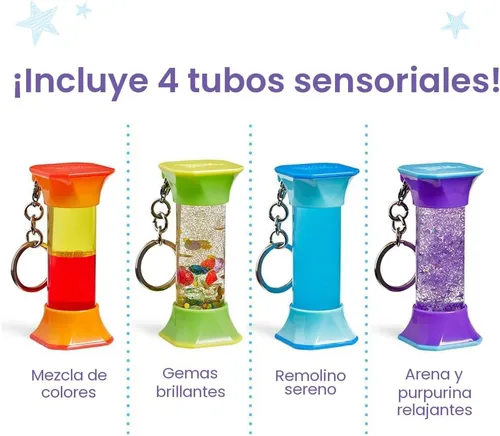 Vista 2 de hand2mind Tubos sensoriales relajantes de remolinos, mini llaveros, artículos para aliviar la ansiedad, juguetes calmantes para niños, suministros