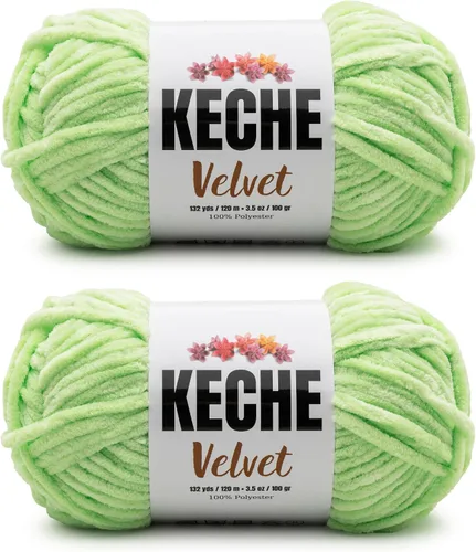 Vista 57 de Keche Hilo para ganchillo, hilo de terciopelo, chenilla suave, manta de bebé voluminosa amigurumi Yarn 3.53 oz (132 yardas) - Arona