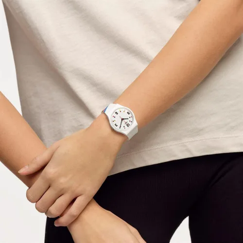 Vista 4 de Swatch Merry-Go-Round Squares Women's Watch, Strap