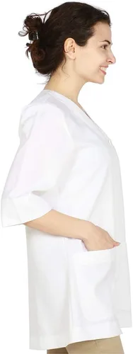 Vista 5 de Smockers Judi - Bata de salón profesional, chaqueta de estilista, uniforme de cosmetología, a prueba de blanqueador