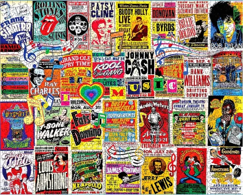 Vista 3 de White Mountain Puzzles I Love Music - Rompecabezas de 1000 piezas