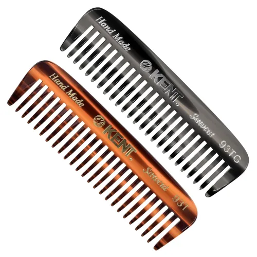 Vista 11 de Kent 93T - Peine para barba de grafito negro para hombre, peine de dientes anchos para hombre, ideal para bigotes y barbas y vello facial, peines